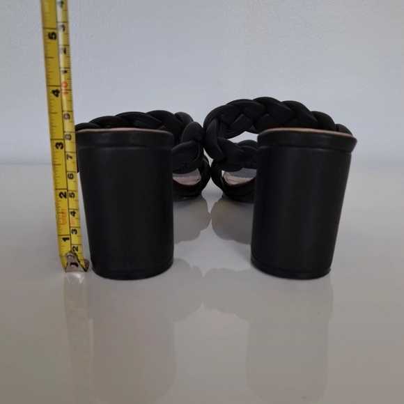 Envy Size 39 Uk 6 Black 'Knot To Miss' Braided Faux Leather Heel Sandals, Mules. - Picture 3 of 14